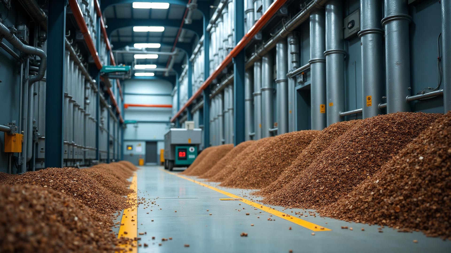 Wood chips and timber storage